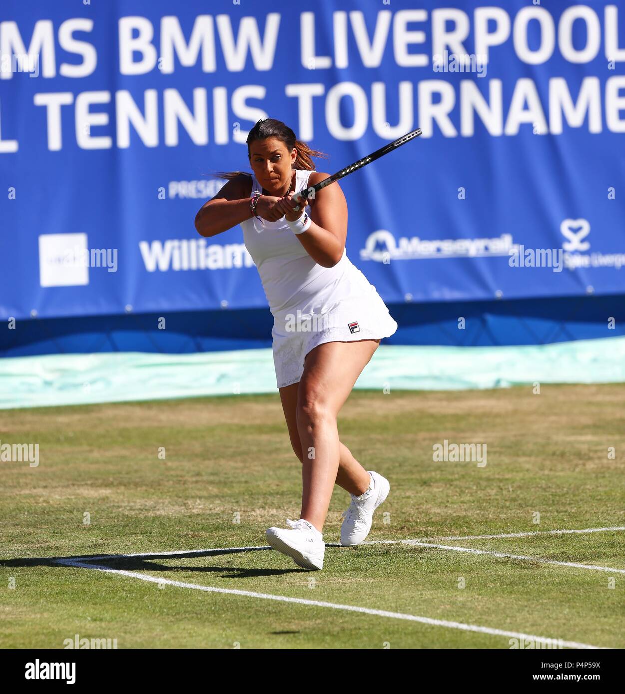 Liverpool, Großbritannien. 23. Juni 2018. Tag 2 der BMW International Tennis Turnier in Liverpool Cricket Club Credit Ian Fairbrother/Alamy leben Nachrichten Stockfoto