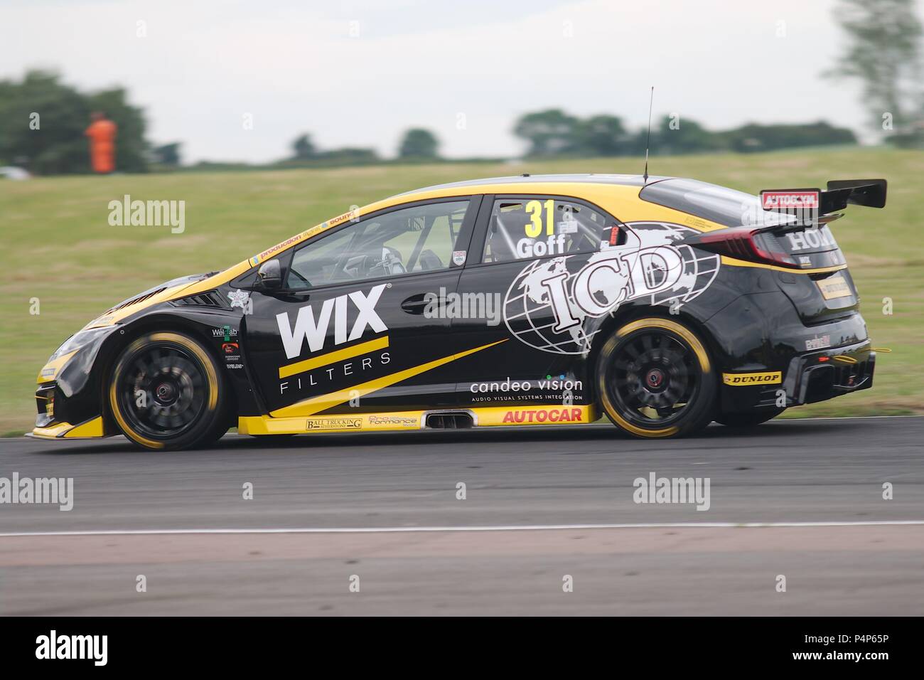 Dalton auf T-Stücke, England, 23. Juni 2018. Jack Goff fahren ein Honda Civic Type R für WIX-Racing mit Eurotech während der ersten Praxis für das Dunlop MSA British Touring Car Championship im Croft. Credit: Colin Edwards/Alamy Leben Nachrichten. Stockfoto