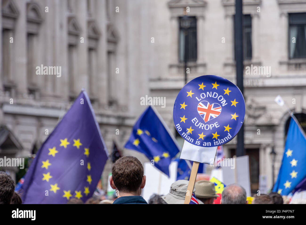 London, Großbritannien. 23 Jun, 2018: Demonstranten nehmen an der Abstimmung März in London für eine sinnvolle Abstimmung über die endgültige Brexit Abkommen zwischen der britischen Regierung und der Europäischen Union statt. Credit: Bradley Smith/Alamy Leben Nachrichten. Stockfoto