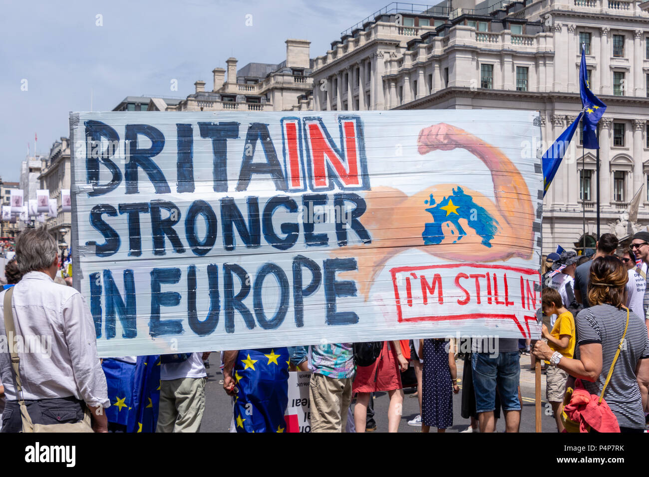 London, Großbritannien. 23 Jun, 2018: Demonstranten nehmen an der Abstimmung März in London für eine sinnvolle Abstimmung über die endgültige Brexit Abkommen zwischen der britischen Regierung und der Europäischen Union statt. Credit: Bradley Smith/Alamy Leben Nachrichten. Stockfoto