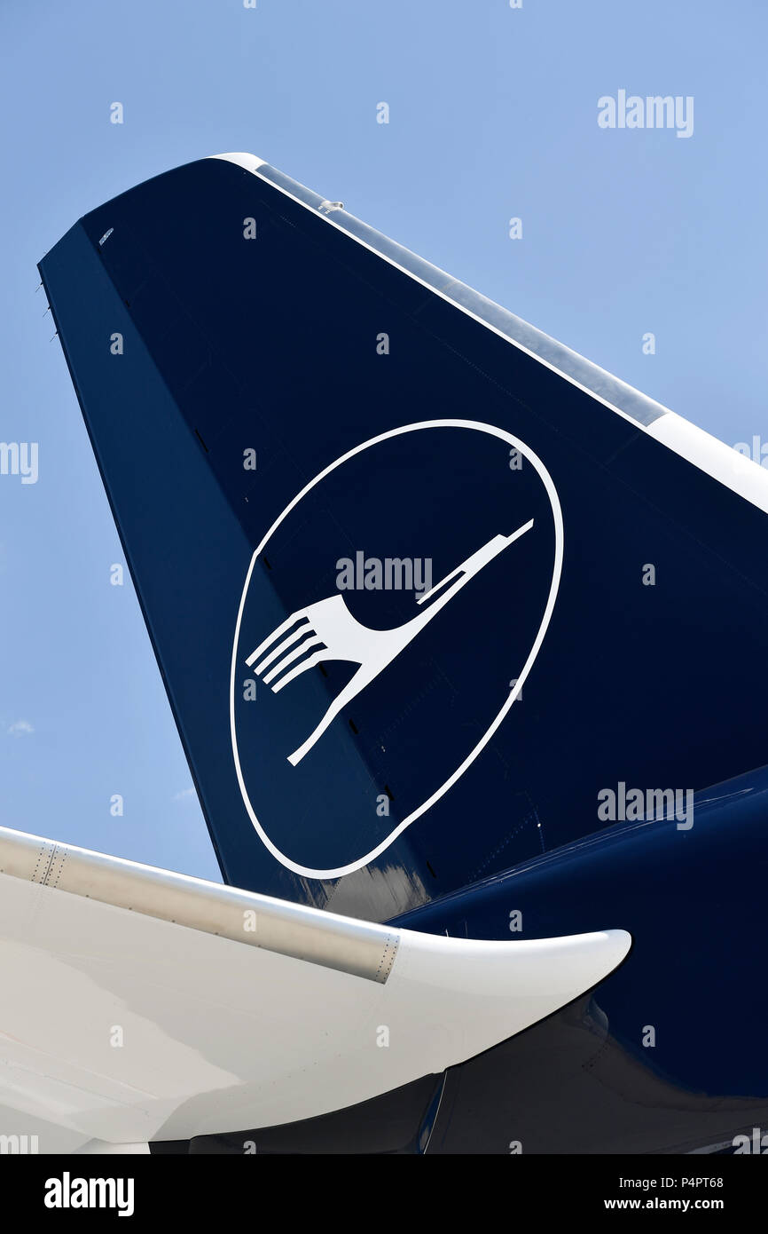Lufthansa, Neue Lackierung, Airbus, A350, 900, A350-900, Schwanz, Höhenruder, Seitenruder, Fin, Flügel Stockfoto