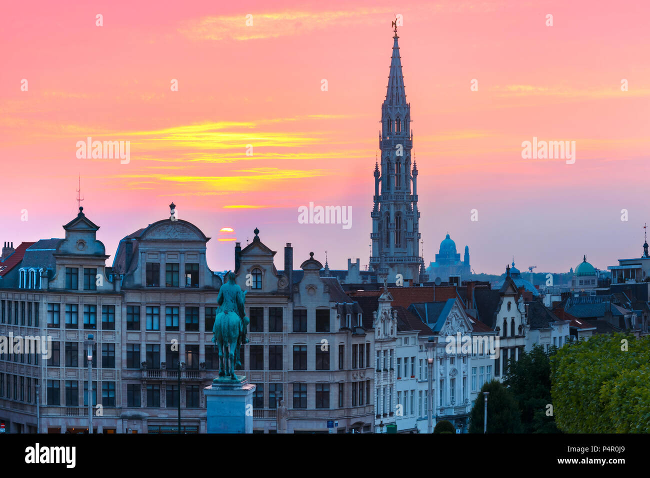 Brüssel bei Sonnenuntergang, Belgien, Brüssel Stockfoto
