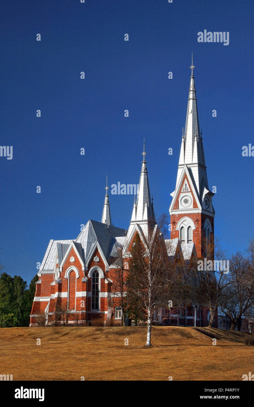 Lutherische Kirche von neo-gotische Architektur, Joensuu, Finnland, Europa Stockfoto