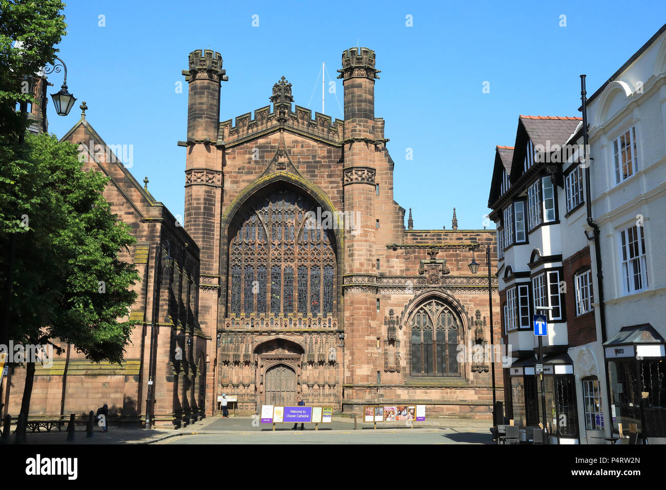 Historischen Chester Kathedrale von St. Werburgh Street, NW in Cheshire, England, Großbritannien Stockfoto