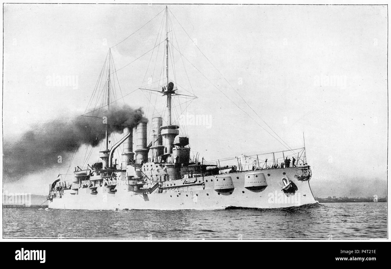 Rasterung der Neuen Deutschen Schlachtschiff, Deutschland. Von der ersten Navy League Jahresbericht 1906. Stockfoto