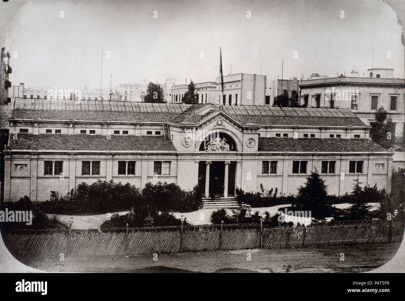 PABELLON CON LA EXPOSICION DE BELLAS ARTES-FOTO 1888. Lage: EXPOSICION UNIVERSAL, SPANIEN. Stockfoto