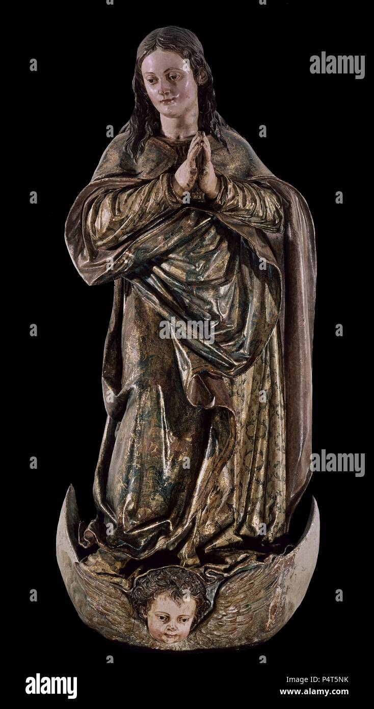 INMACULADA CONCEPCION - 1606. Autor: Juan Martinez Montanes (1568-1649). Lage: IGLESIA DE LA CONSOLACION, El Pedroso, SEVILLA. Stockfoto