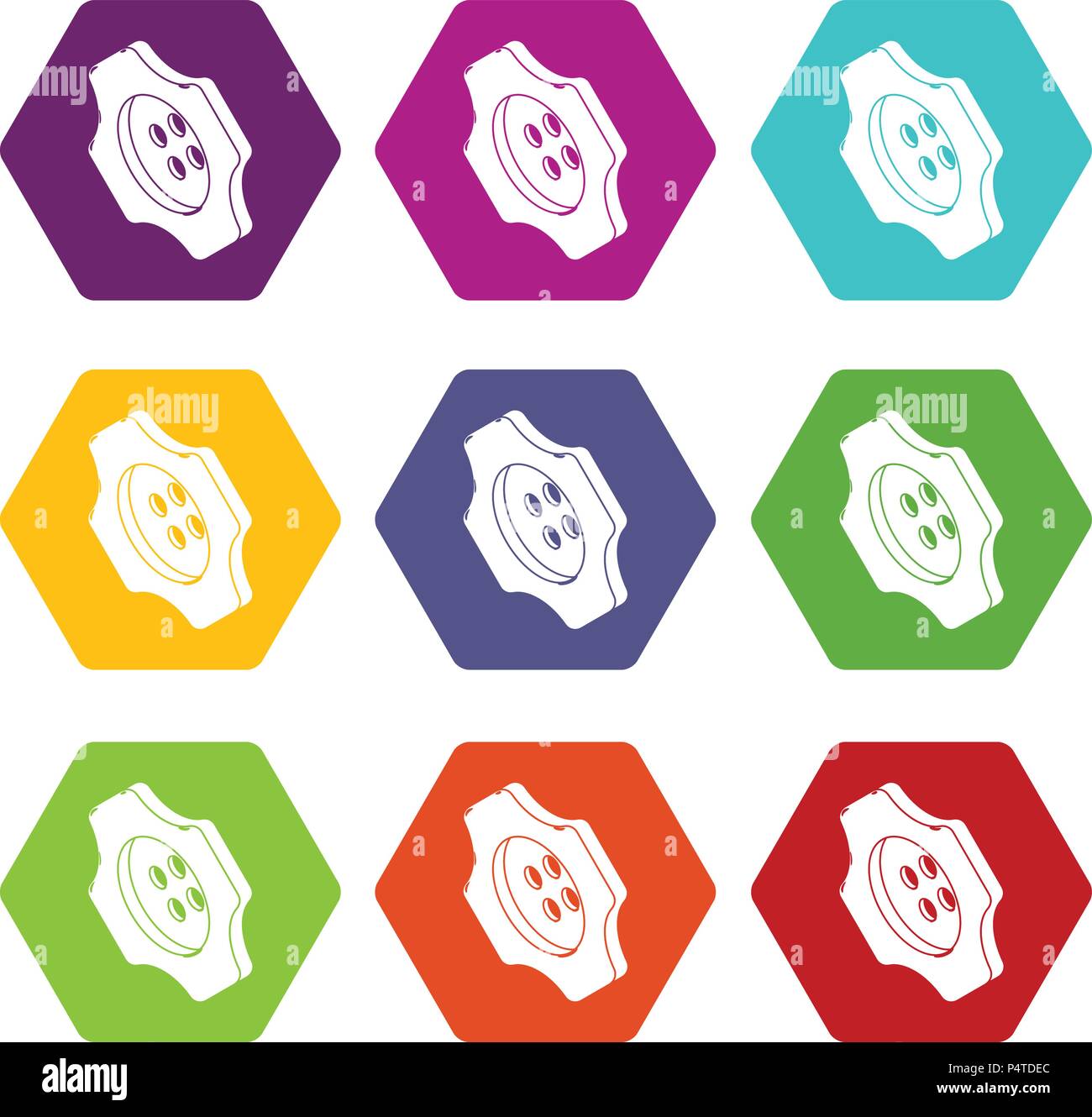 Zahnrad Kleidung Button Icons Set9 Vektor Stock Vektor
