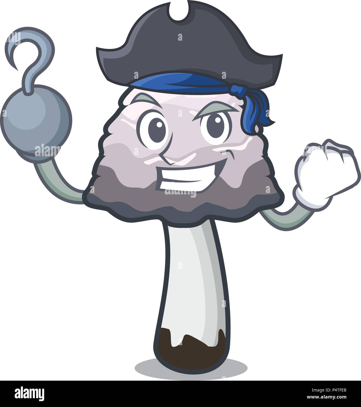 Pirate shaggy mane Pilz Charakter Cartoon Stock Vektor