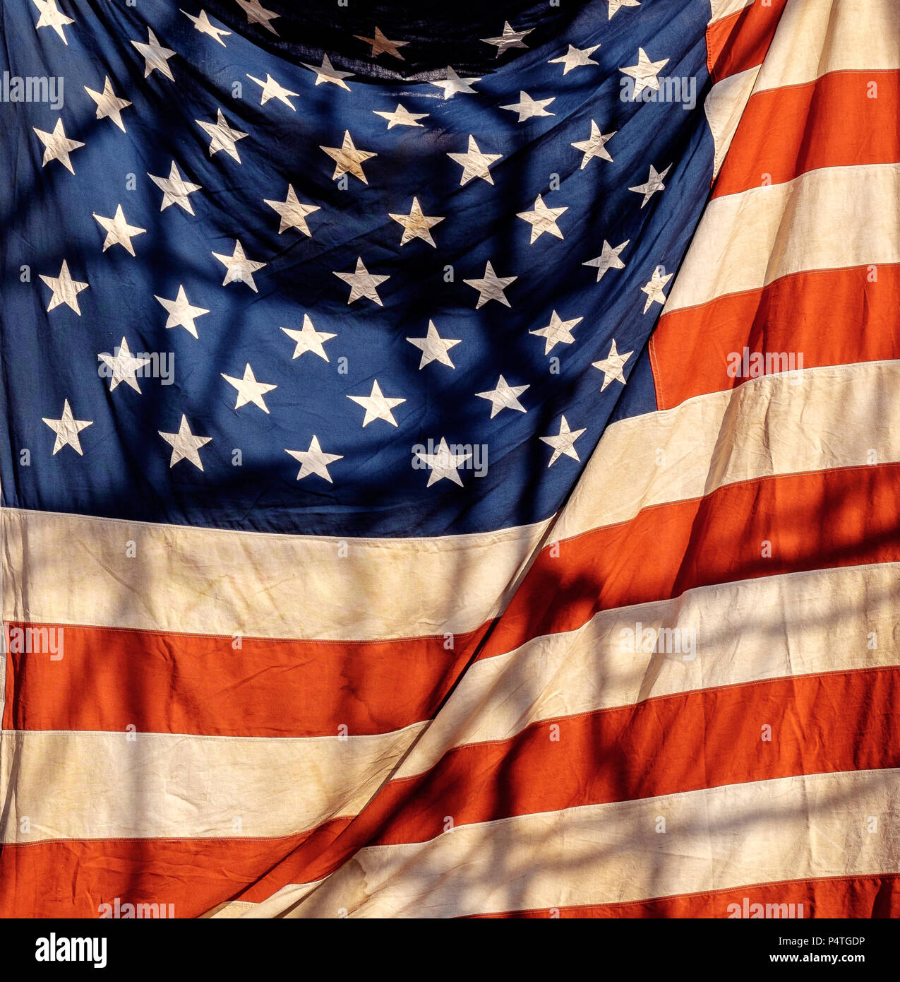 United States flag als Textur und Schatten dargestellt Stockfoto