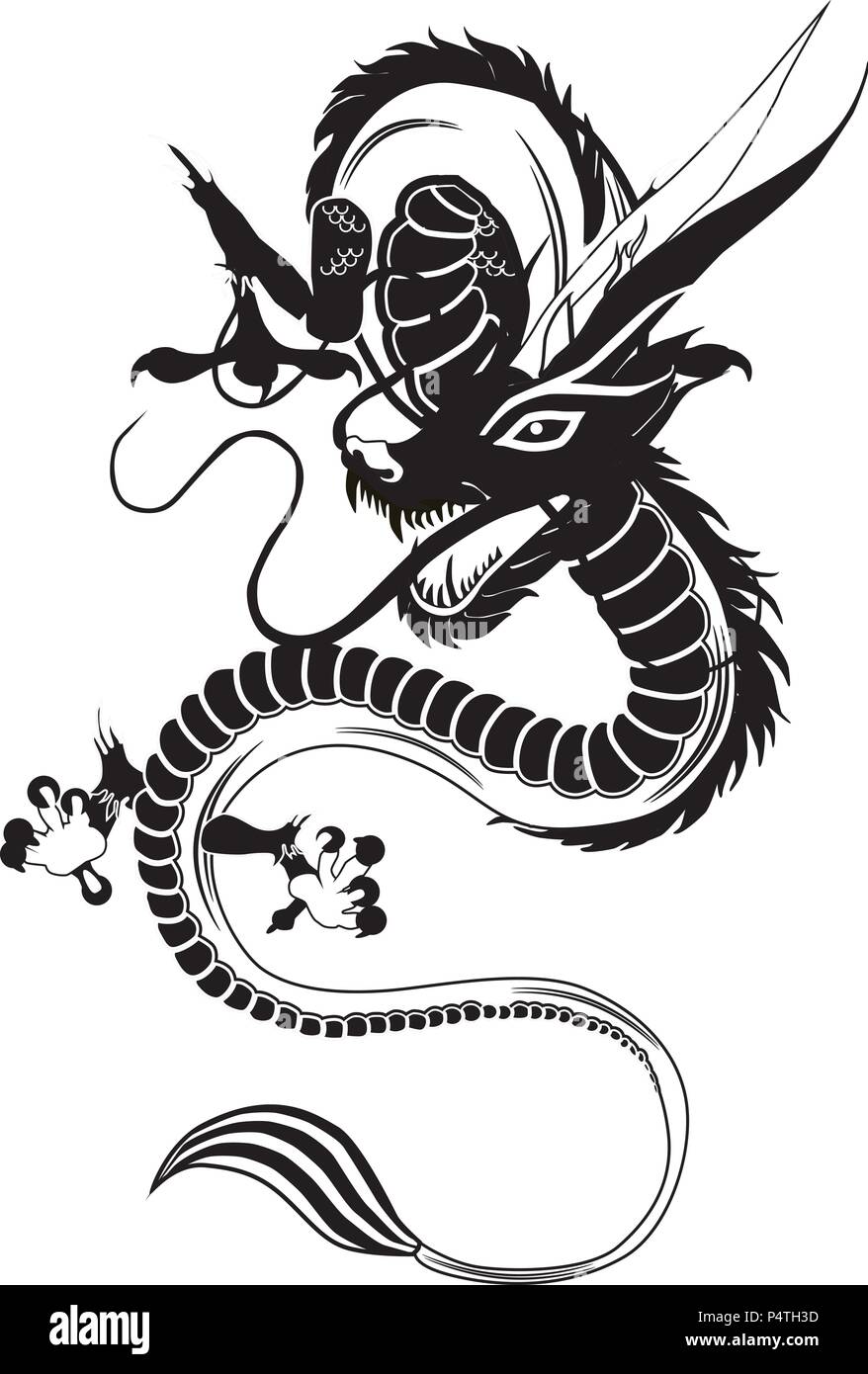 Chinesischer Drache flachbild Vector Illustration Stock Vektor