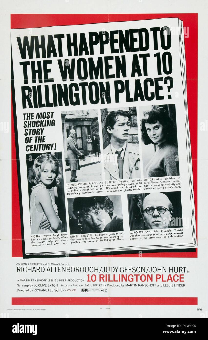 Film Title: 10 RILLINGTON PLACE. Englischer Titel: 10 RILLINGTON PLACE. Regisseur: Richard Fleischer. Jahr: 1971. Quelle: Columbia Pictures/Album Stockfoto