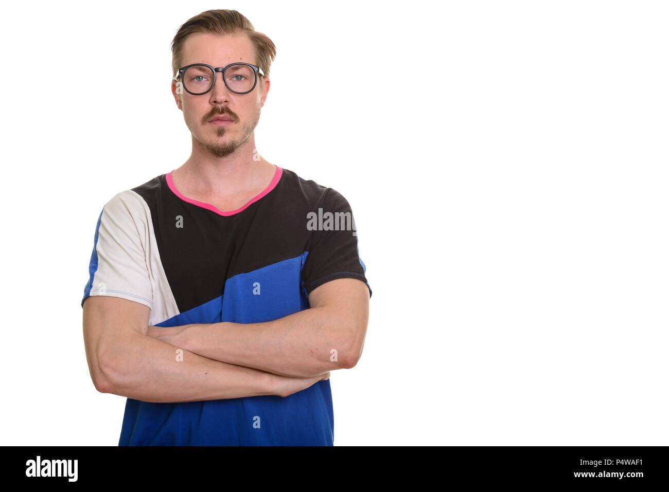 Porträt des Menschen isoliert gegen den weißen Hintergrund Stockfoto