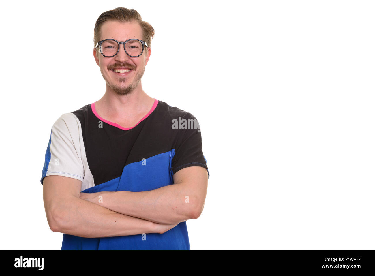Porträt des Menschen isoliert gegen den weißen Hintergrund Stockfoto
