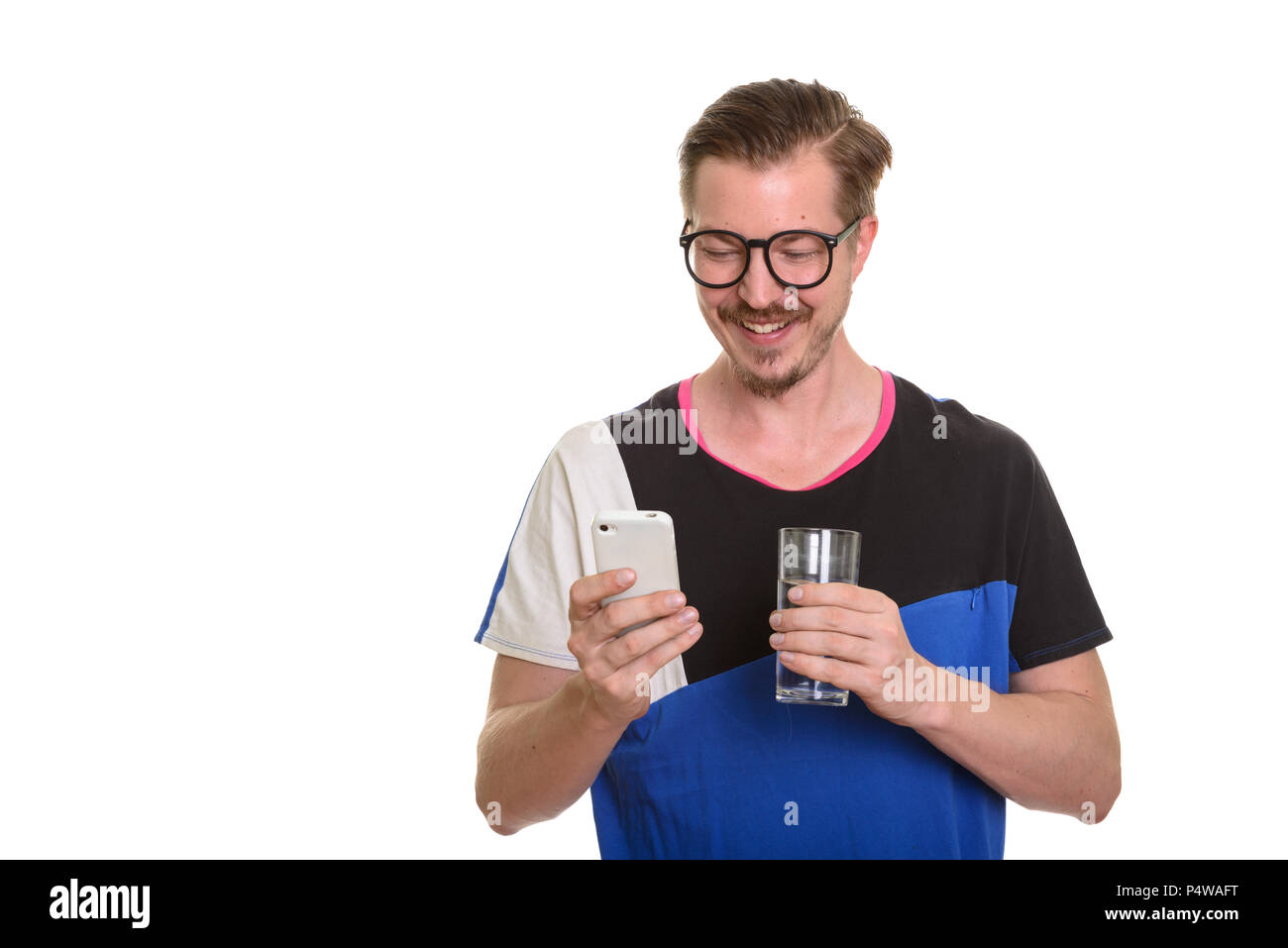 Porträt des Menschen isoliert gegen den weißen Hintergrund Stockfoto