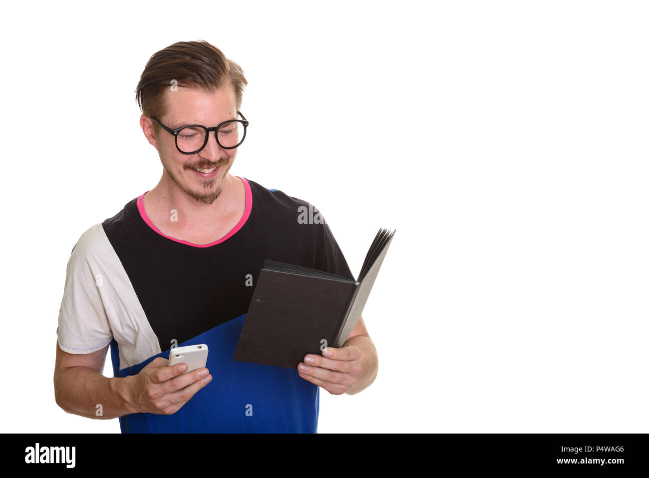 Porträt des Menschen isoliert gegen den weißen Hintergrund Stockfoto