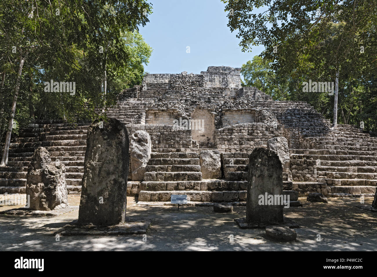 Die Ruinen der antiken Stadt calakmul, Campeche, Mexiko Stockfoto