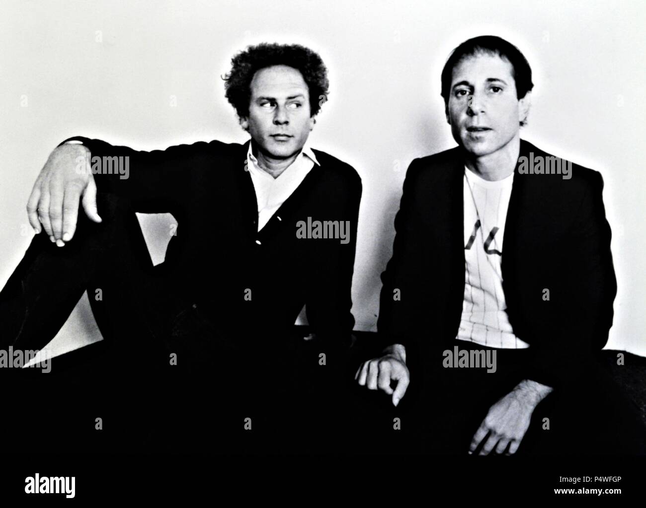 Simon und Garfunkell, dúo de Folk Rock compuesto por Paul Simon y Arthur'Art Garfunkel. Stockfoto