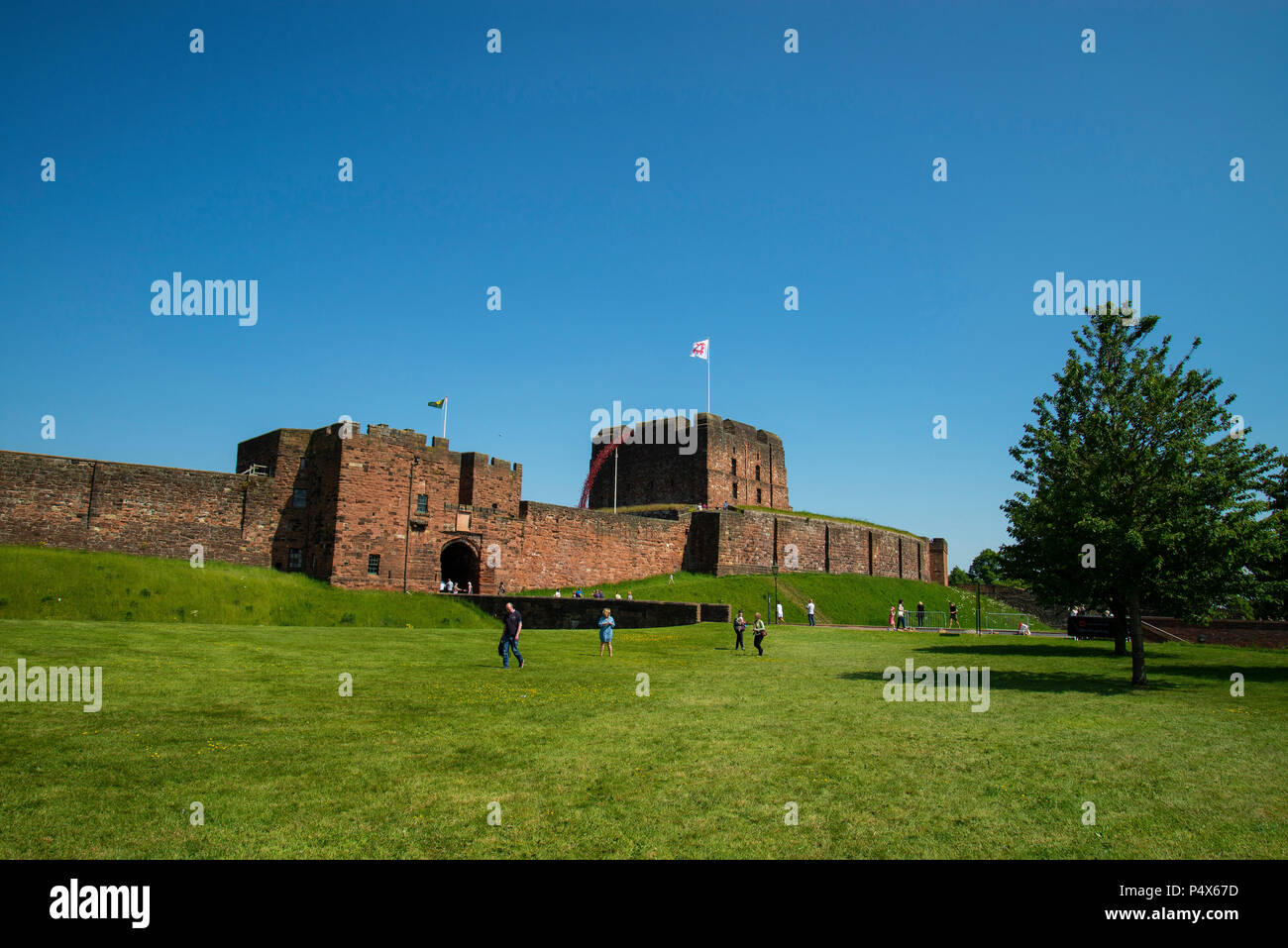 Weinend windows Mohnblumen kunst Anzeige an Carlisle Castle von Paul Cummins und Tom Piper Stockfoto