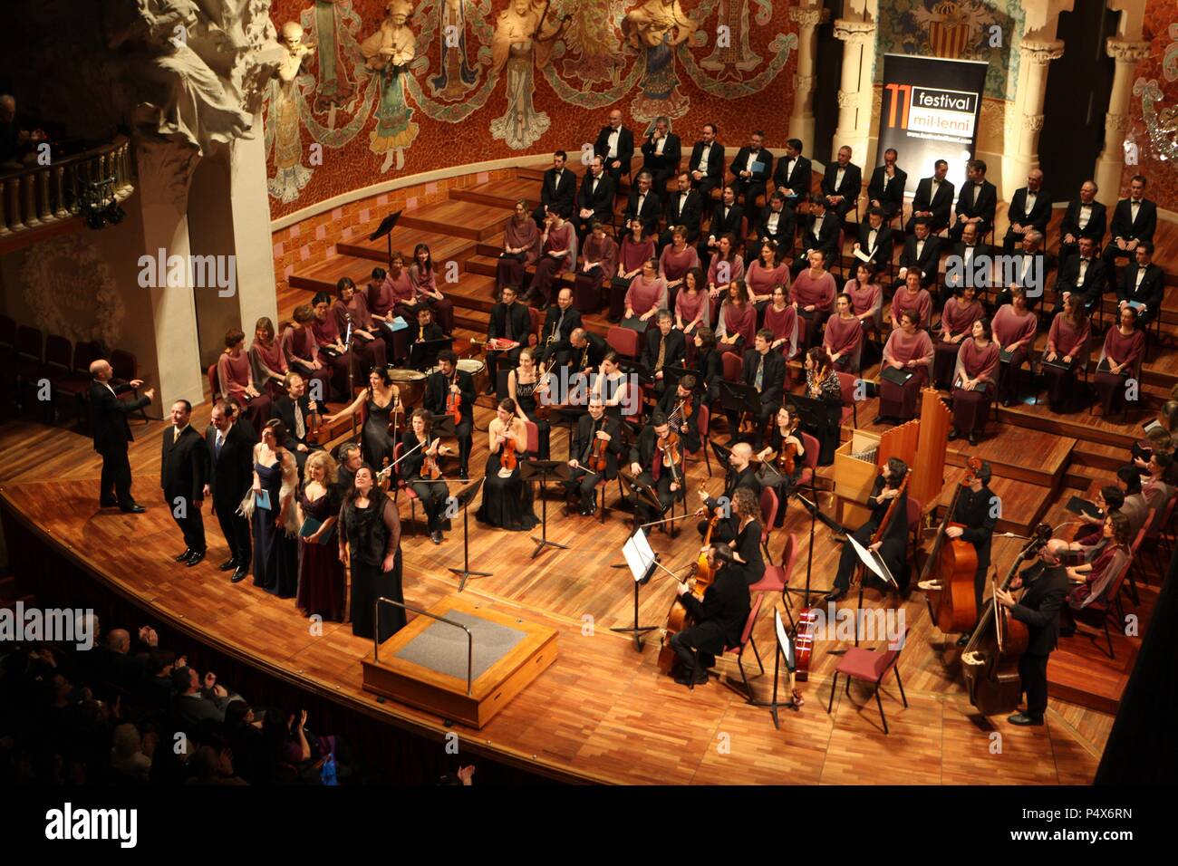 Orfeó Català al Palau de la Música Catalana Durante el XI Festival Mil. Lenni. Stockfoto