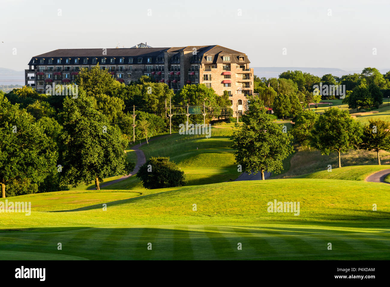 Newport, Wales, Großbritannien, 22. Juni 2018: Die Celtic Manor Golf und Hotel Resort Komplex in der Nähe von Newport in Wales, Großbritannien Stockfoto