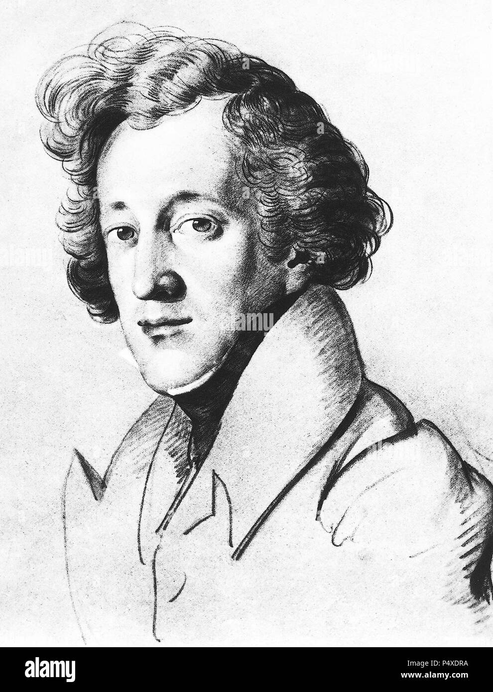 Felix Mendelssohn (1809-1847), Porträt von Johann Joseph Schmeller. Stockfoto