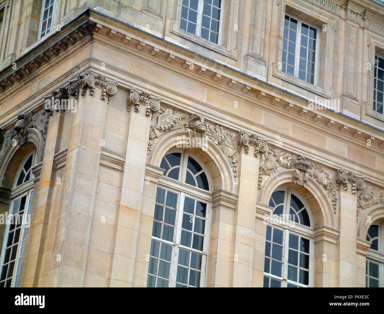 Frankreich. Schloss Versailles. 17. Jahrhundert. Exterieur. Detail. Stockfoto