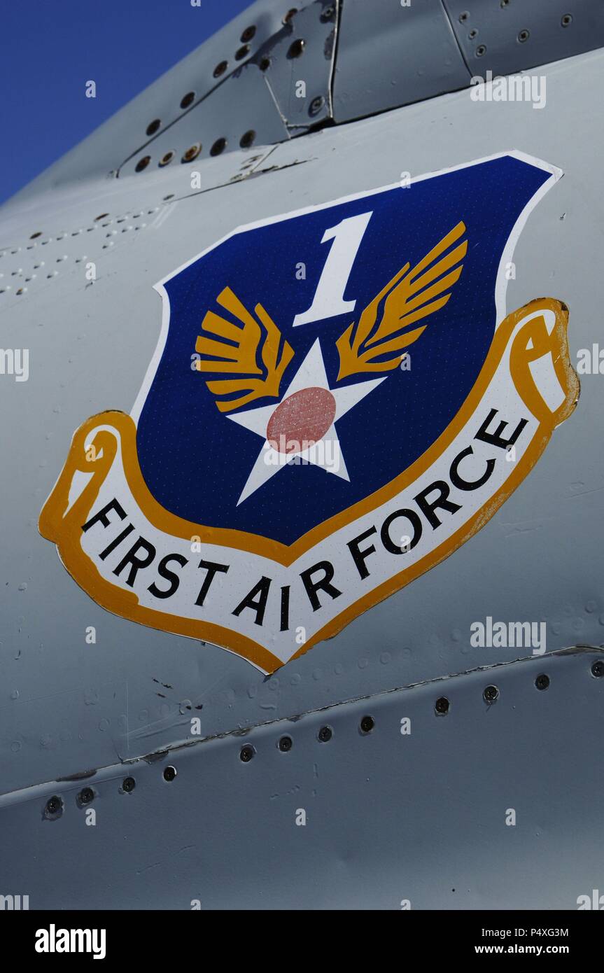 ESCUDO EN EL FUSELAJE DE UN AVION DE COMBATE. Museo del Aire y el Espacio. Box Elder. Estado de Dakota del Sur. Estados Unidos. Stockfoto
