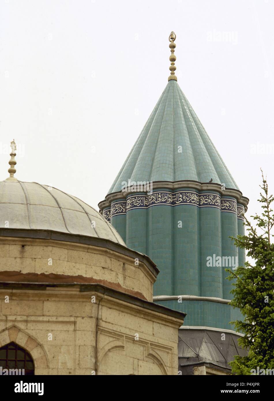 Mevlana Museum im Mevlana-Kloster der Derwische Mönche. Von außen. Konya. Turkei. Stockfoto