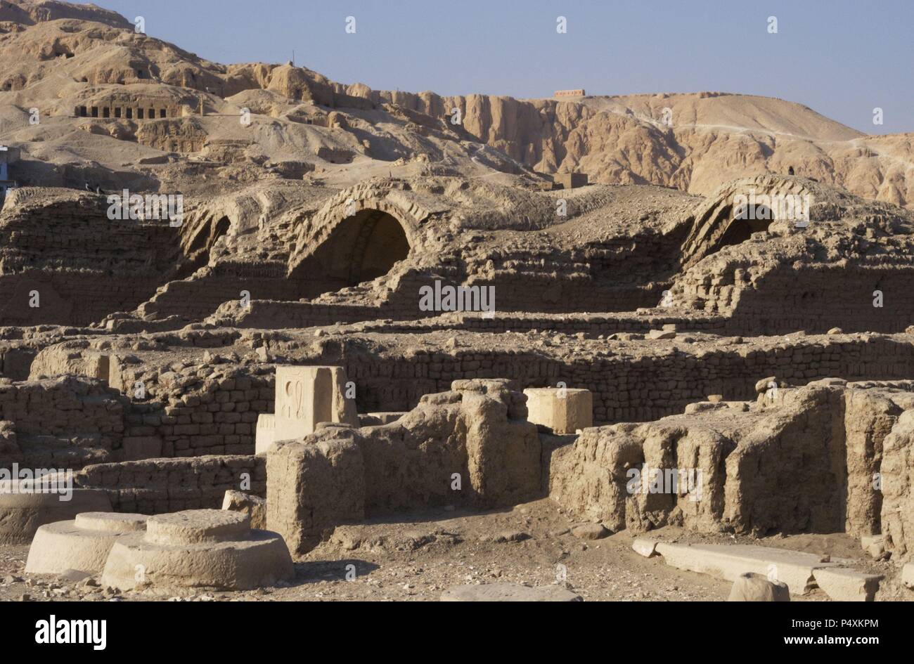 Ramesseum. Tempel in Scheunen oder Lagerhallen ausgelegt. 19. Dynastie. Neuen Reich. Jh. V.CHR. Tal der Könige. Luxor. Ägypten. Stockfoto