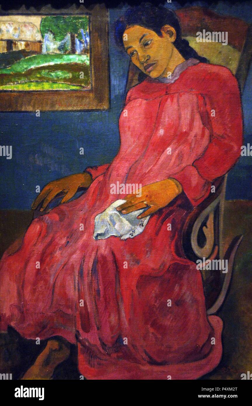 ARTE S. XIX. FRANCIA. GAUGUIN, Paul (1848-1903). Pintor francés. "FAATURUMA (MELANCOLICA)" (1891). Oleo sobre lienzo. Museo de Arte Nelson-Atkins (Die Nelson-Atkins Museum für Kunst). Kansas City. Estado de Missouri. Estados Unidos. Stockfoto