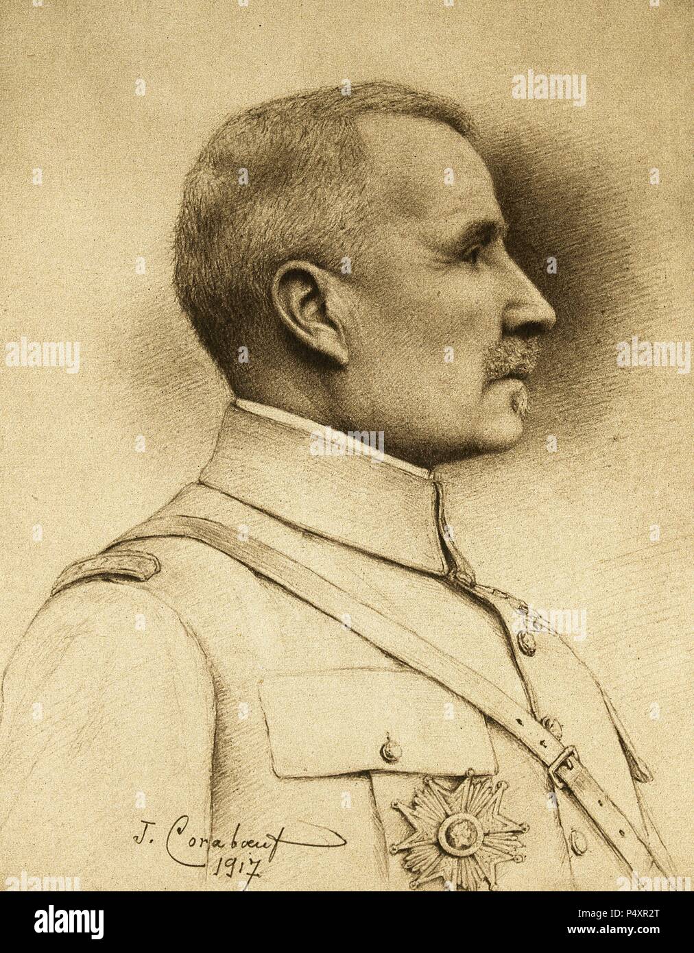 ROBERT NIVELLE (1856-1924). Militar francés. Comandante en Jefe ich Durante la Guerra Mundial. S. XX. Retrato en la Revista francesa "L'Illustration" (1917). Stockfoto
