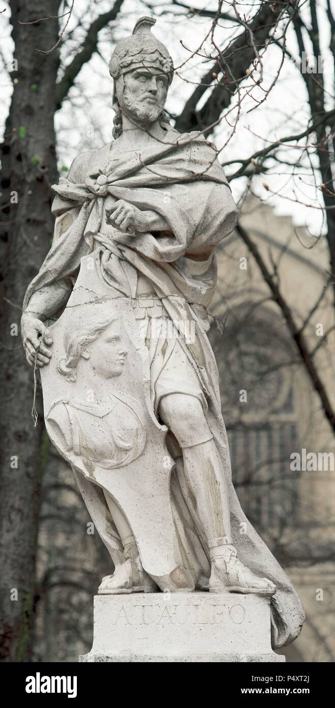 Ataulf. Germanische König der Westgoten von 410 auf 415. Statue. Vitoria-Gasteiz. Baskenland. Spanien. Stockfoto