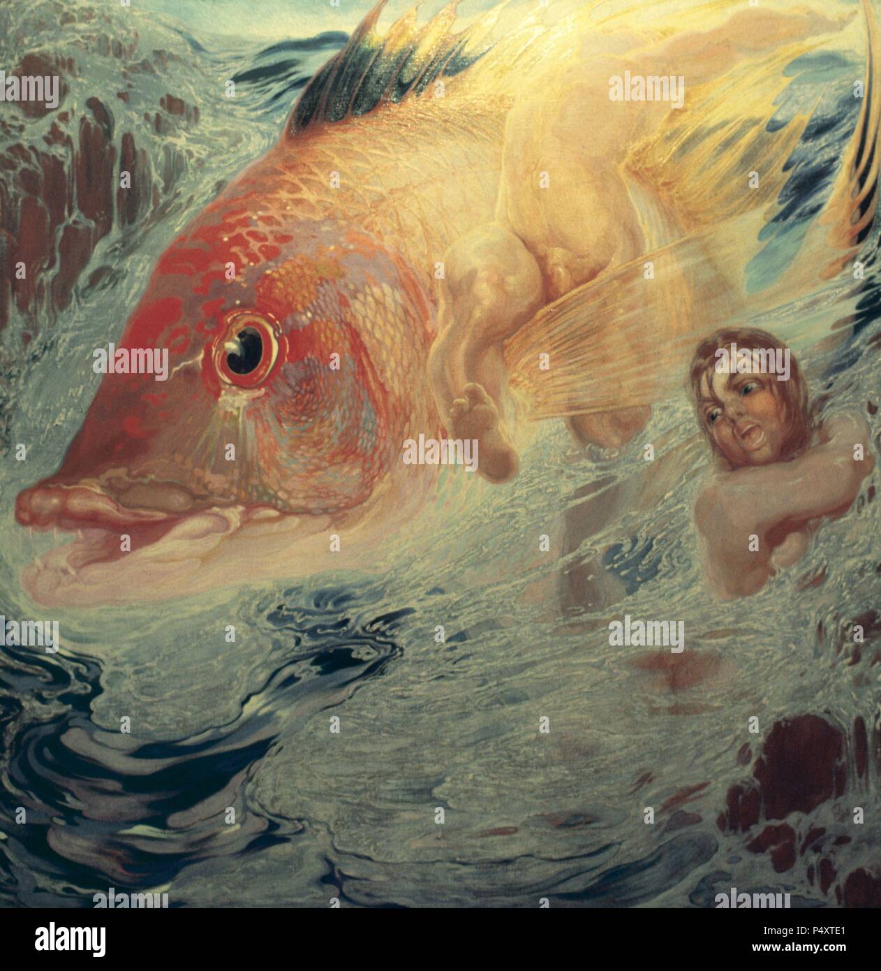 ARTE S. XX. ESPAÑA. NESTOR MARTIN-FERNÁNDEZ DE LA TORRE (1887-1938). Pintor Español. PLEAMAR'' (1921-1923). Pintura de su "POEMA DEL ATLANTICO O POEMA DEL MAR', Grupo de ocho Cuadros perteneciente Al proyecto POEMA DE LOS ELEMENTOS, Al que hay que añadir El inconcluso 'Poema de la Tierra", así Como los Poemas del Aire y del Fuego que keine llegó a realizar. Museo Néstor. Las Palmas de Gran Canaria. Islas Canarias. Stockfoto