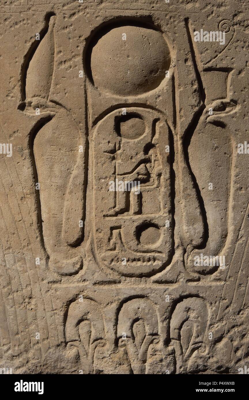 Royal Protokoll des Ramses II. Dynastie XIX (1320-1200 b. c.). Tempel von Luxor. Neuen Imperiums. Ägypten. Stockfoto
