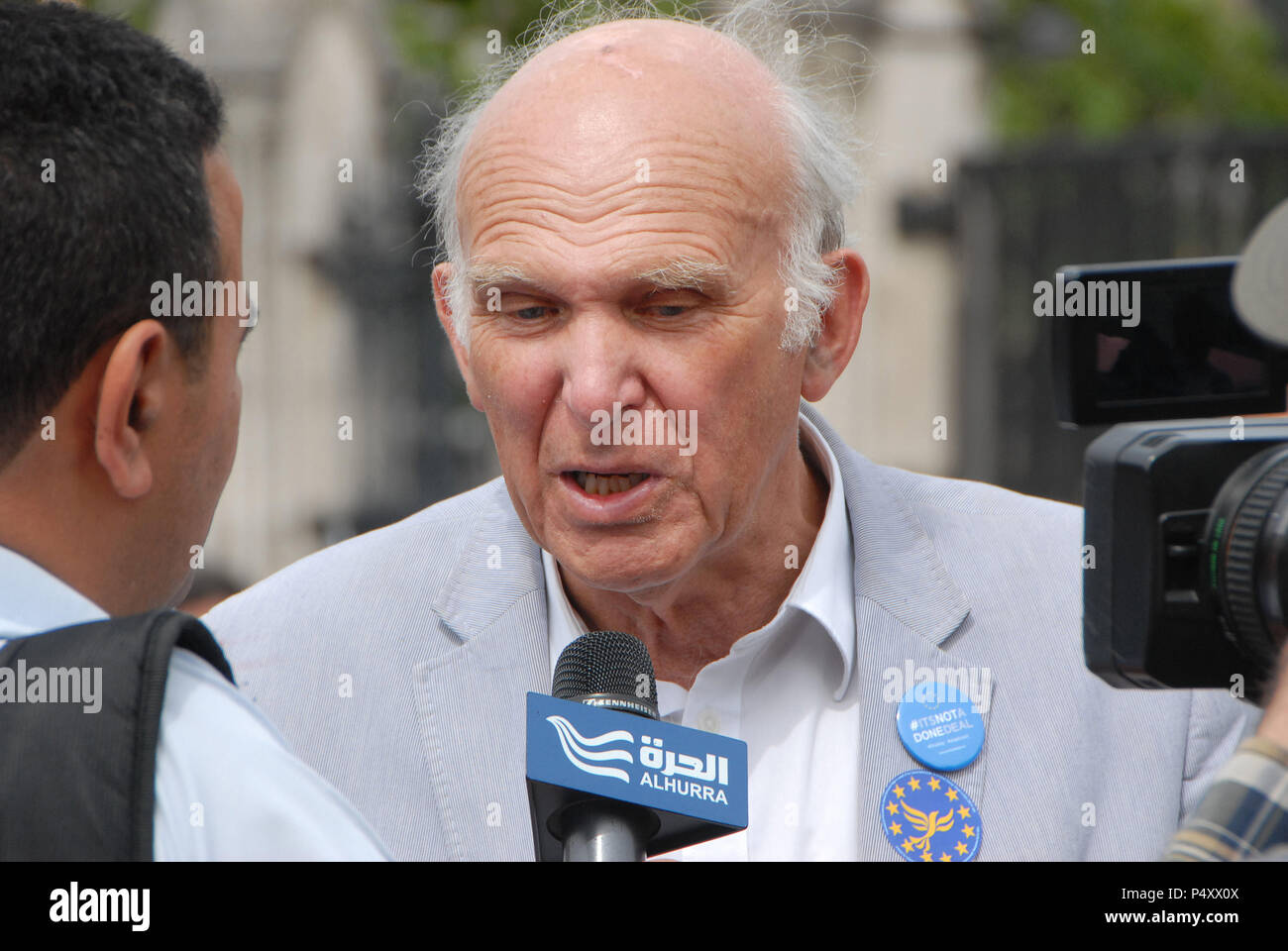 London, UK, 23. Juni 2018 Sir John Vincent Kabel britischer Politiker Führer der Liberaldemokraten und Mitglied des Parlaments für Twickenham war eine gue Stockfoto