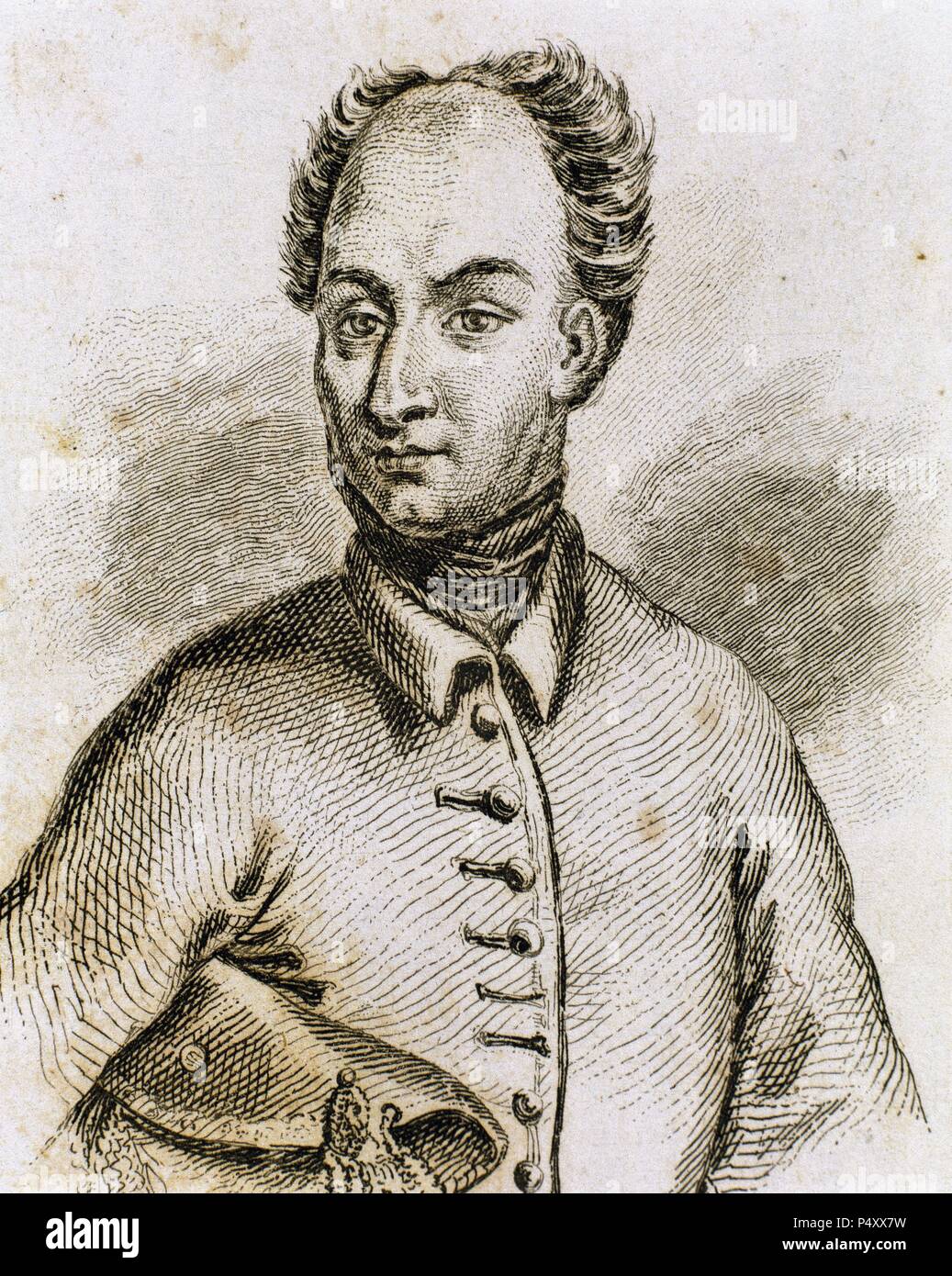 Charles XII. von Schweden (1682-1718). König des schwedischen Reiches. Porträt. Gravur. Stockfoto