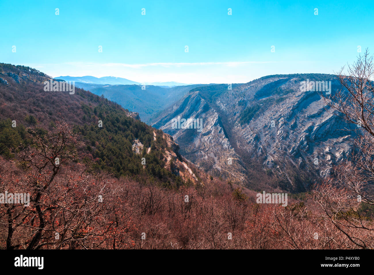 Der Val Rosandra, einem schönen Tal in der Nähe der Stadt Triest in ein Frühling Morgen Stockfoto