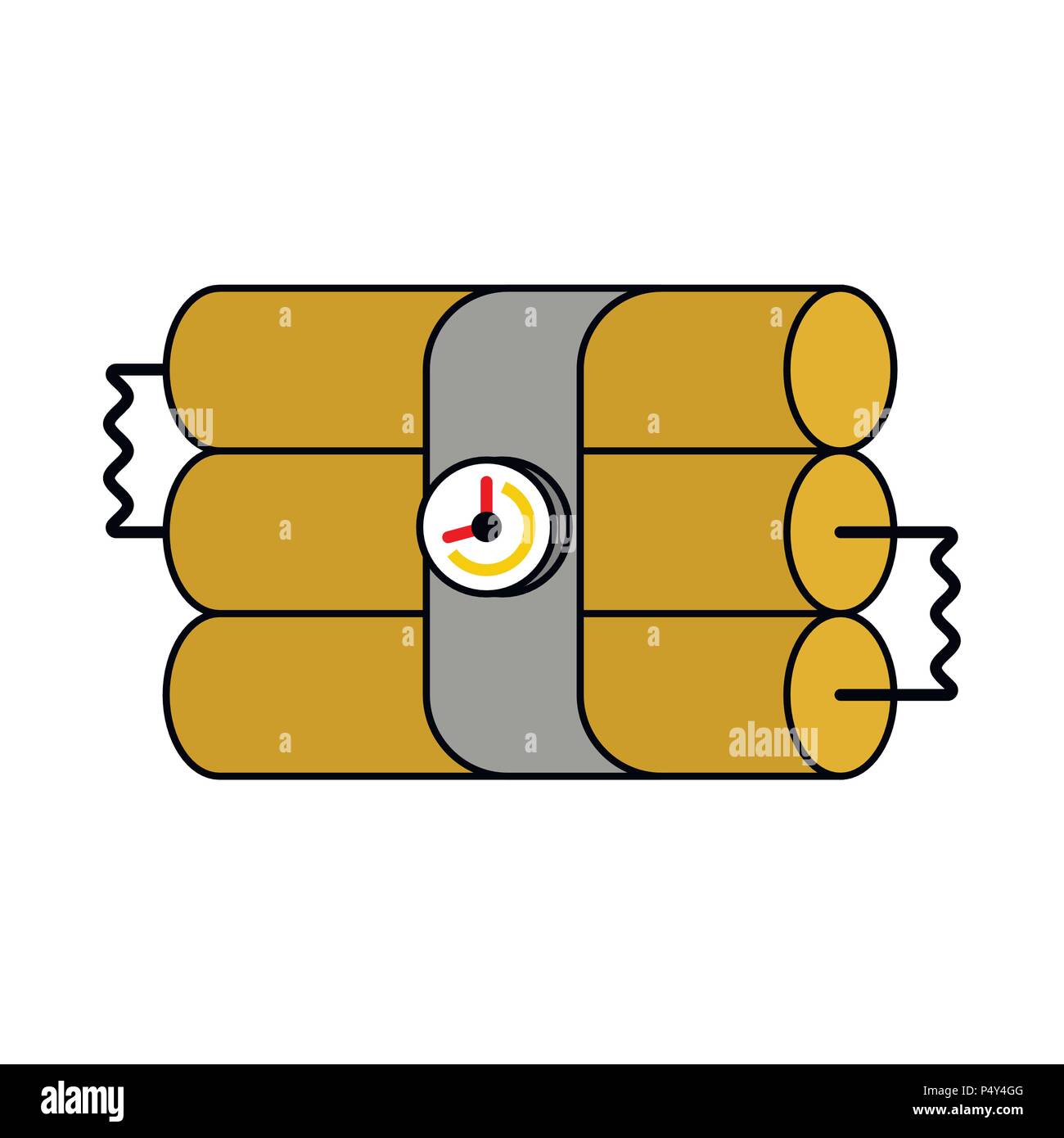Dynamite Sticks und Wecker. TNT-Sprengstoff. Bombe Vector Illustration Stock Vektor