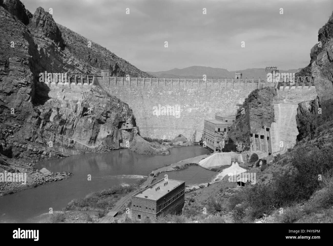 Roosevelt Dam, Roosevelt, Arizona, USA, Russell Lee, Farm Security Administration, Mai 1940 Stockfoto