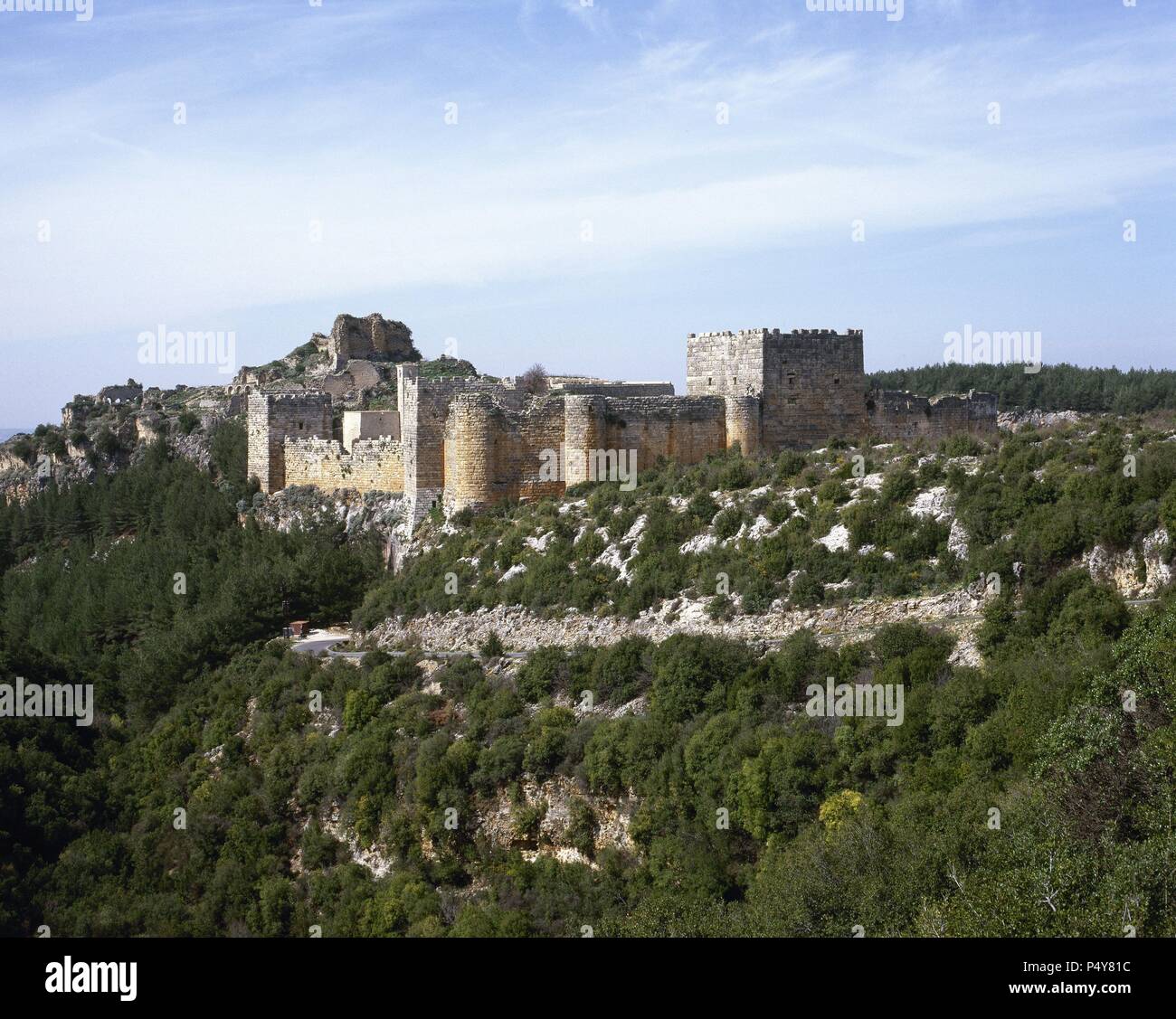 Syrien. Die Zitadelle von Salah Ed-Din und Saladin Schloss. In der Nähe von Latakia. Weltkulturerbe der UNESCO. Stockfoto