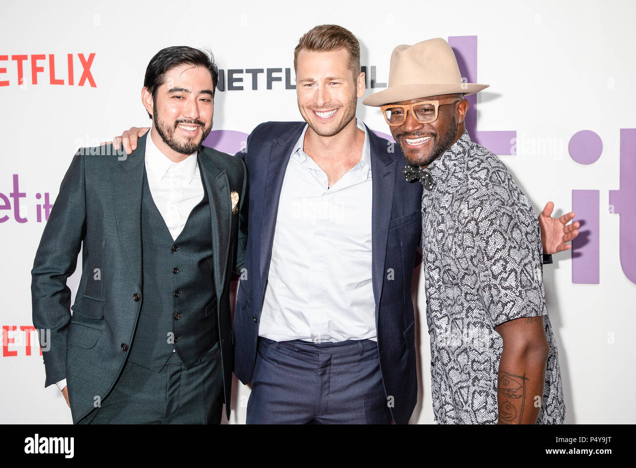 New York, Vereinigte Staaten. 12 Juni, 2018. Justin Nappi, Glen Powell, Taye Diggs, an der es so einzurichten, New York Screening bei AMC Lincoln Square Theater Credit: Lev Radin/Pacific Press/Alamy leben Nachrichten Stockfoto