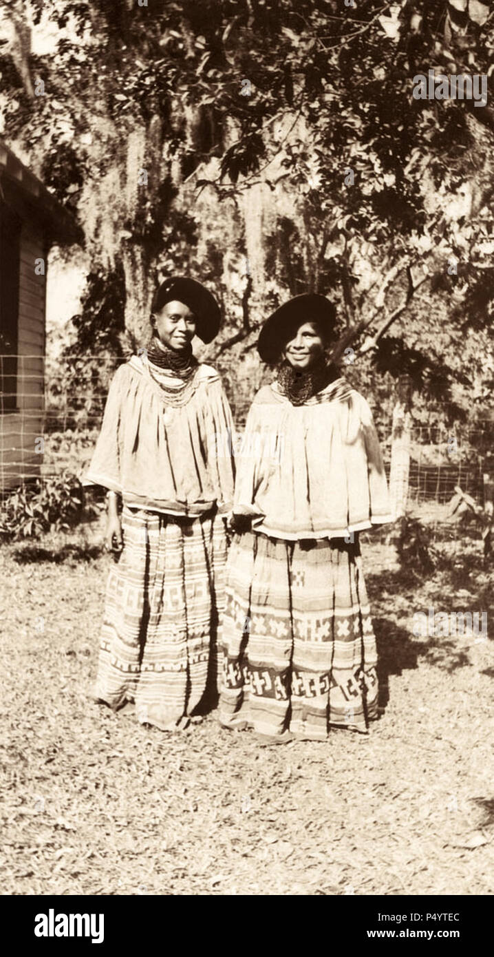 Seminole Frauen in Estero, Florida im Februar 1939. (USA) Stockfoto