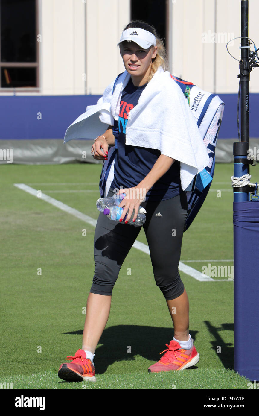 Caroline Wozniacki bei Women's Tennis Association WTA. International Tennis in Eastbourne, Devonshire Park 2018 Natur Tal Internationalen Stockfoto