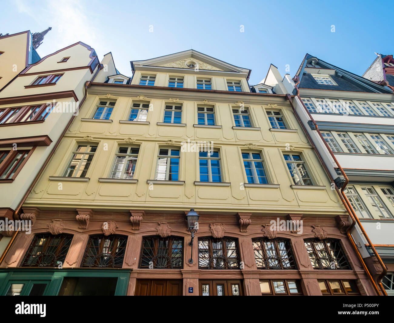 Deutschland, Hessen, Frankfurt am Main, Altstadt, Rekonstruktionen von Häusern, Replik der Gruenen Linde Stockfoto