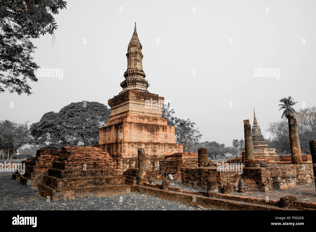 Thailand, Sukhothai, Sukhothai Historical Park, Pagode Stockfoto