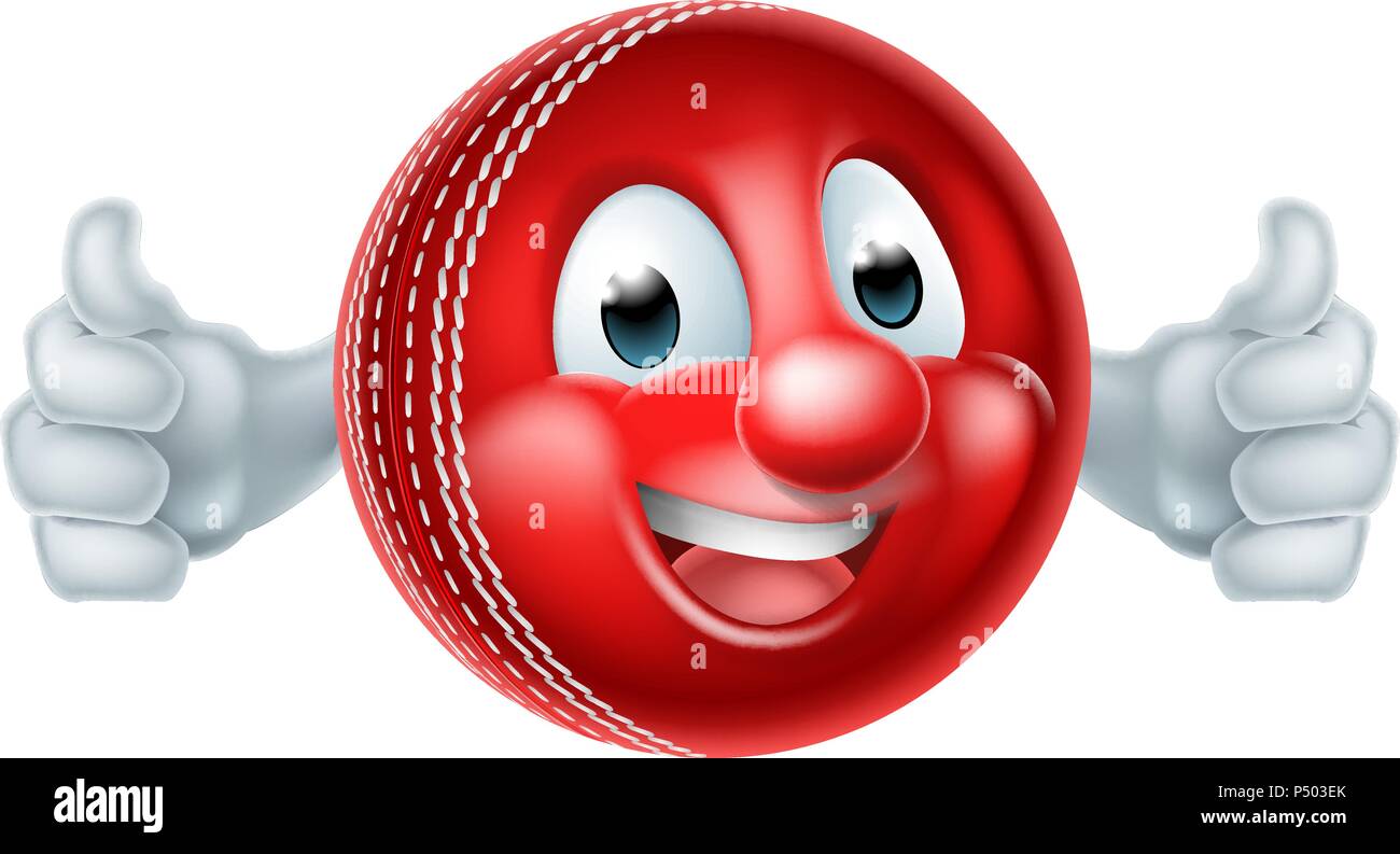 Cricket Ball Cartoon Person Stock Vektor