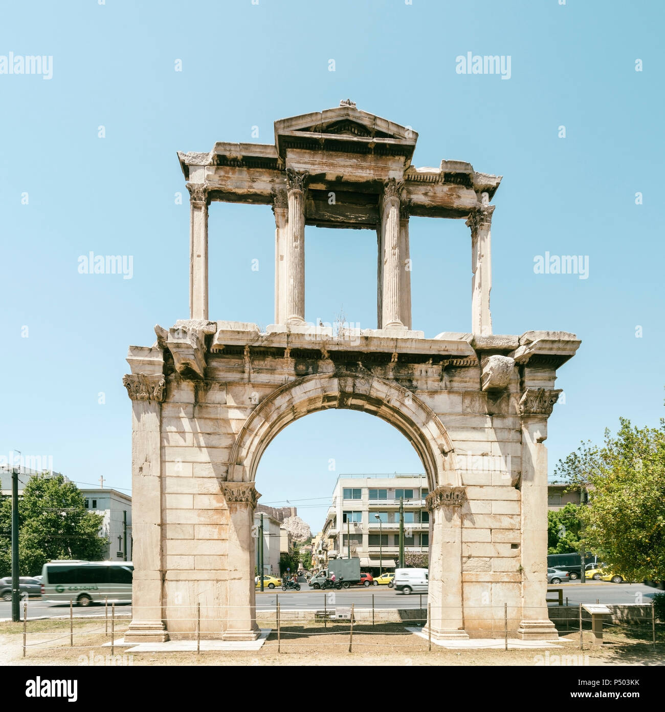 Griechenland, Athen, Bogen des Hadrian Stockfoto