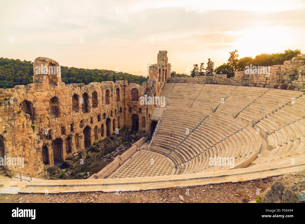 Griechenland, Athen, Akropolis, Theater des Dionysos Stockfoto