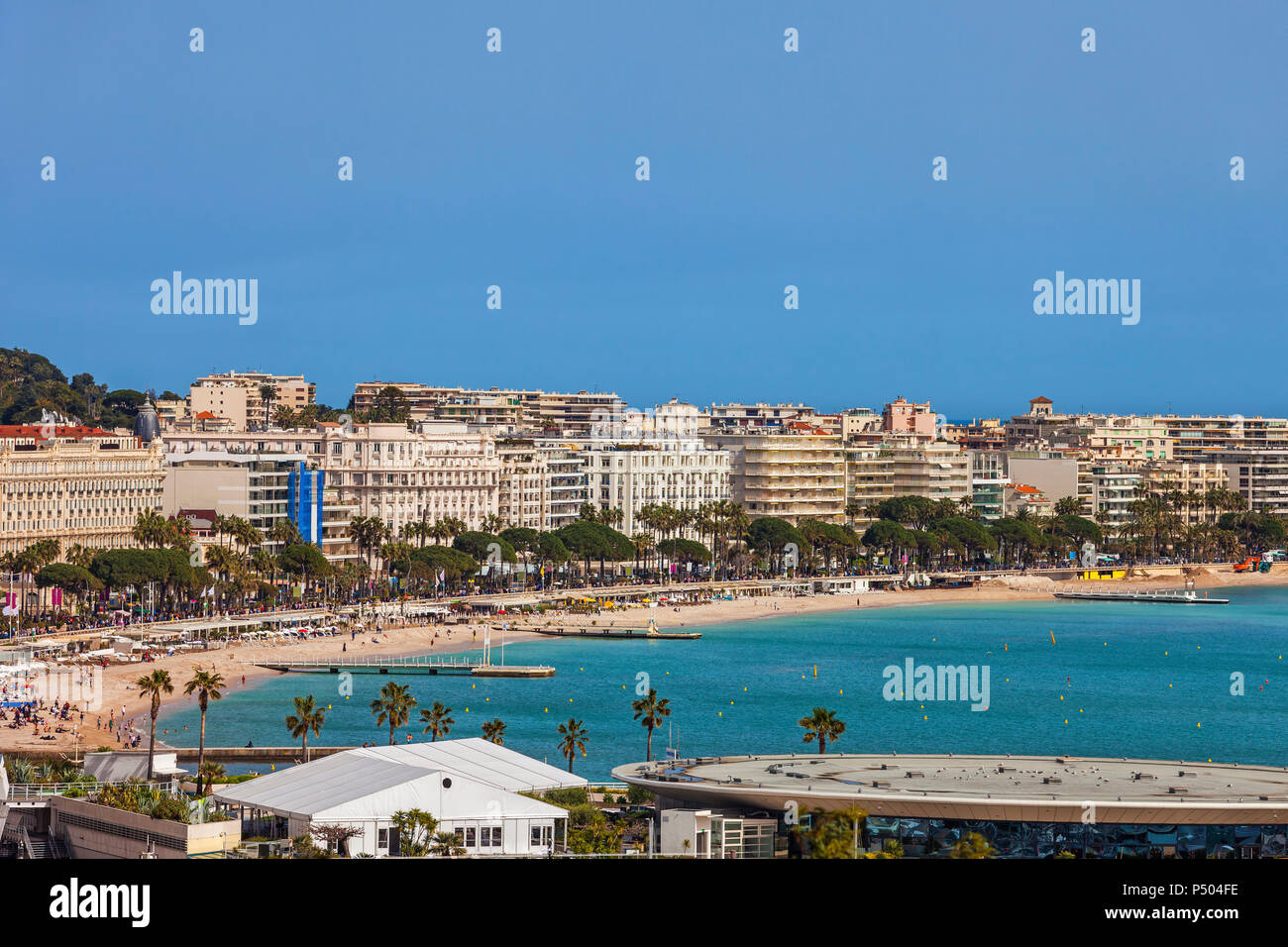 Frankreich, Cannes, Côte d'Azur, Französische Riviera, Blick auf Strand Stockfoto